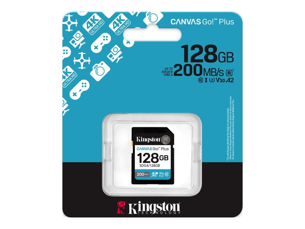 Memorije kartice SDG4/128GB/ 128GB SDXC Canvas Go Plus Gen4 200MB/s C10 UHS-I U3 V30 - Slika 2